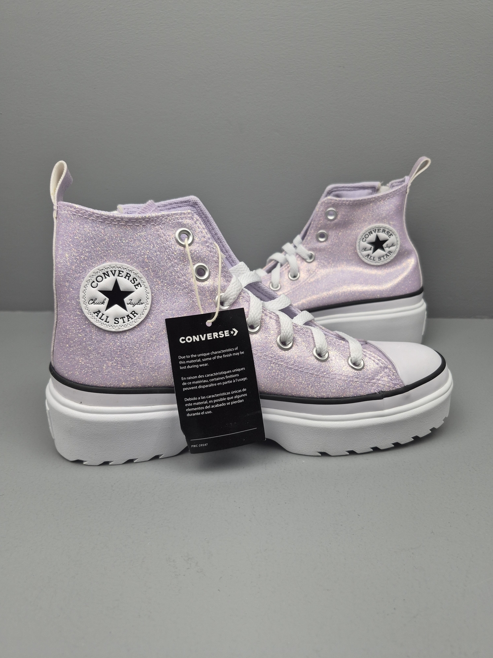 Converse Chuck Taylor Lugged Lift Platform High 'Vapor Violet Glitter'  sz 6 KiD